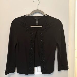 Black beaded cocktail sweater